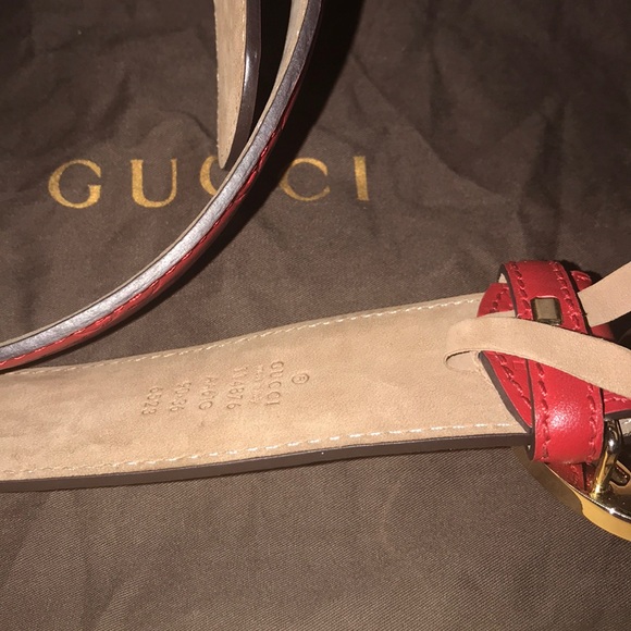 Red authentic guccissima print belt size 36 - Picture 3 of 5